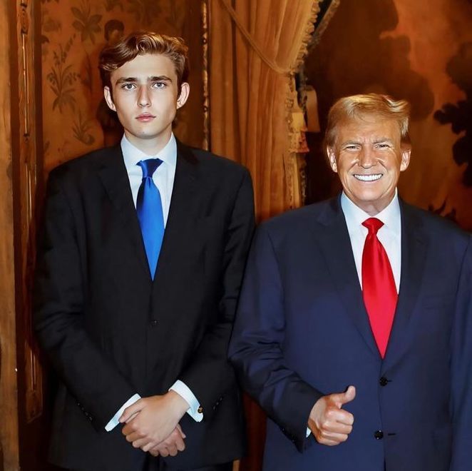 Barron Trump with dad Donald Trump