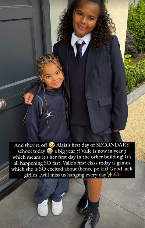 Alaia and Valentina Humes on their first day back at school 