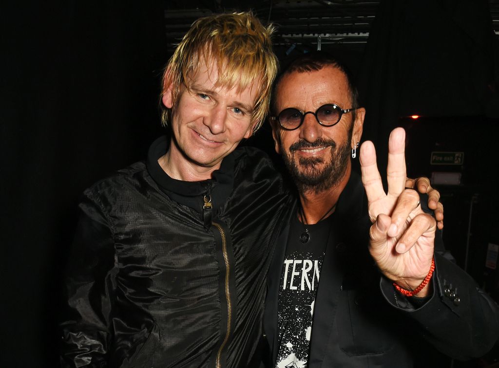 Zak Starkey (L) and father Ringo Starr attend the launch of "Issues", a new album by SSHH in aid of Teenage Cancer Trust, at The Box on September 5, 2016 in London, England