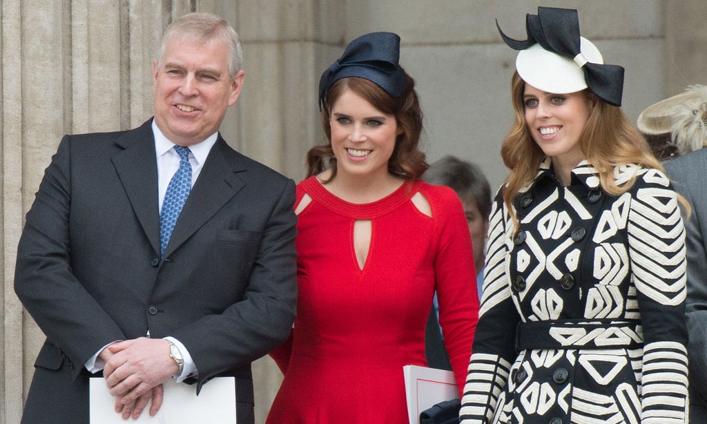 Prince Andrew with his daughters, Eugenie and Beatrice