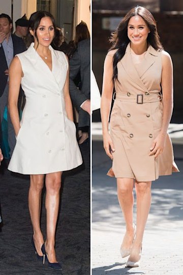 meghan markle sleeveless trench dress looks