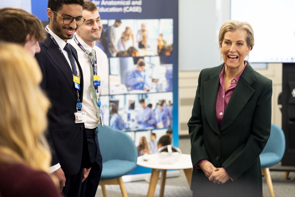 The Duchess of Edinburgh speaks to medical students during a visit to the University of Surrey in Guildford. Picture date: Wednesday January 28, 2026. (Photo by Jordan Pettitt/PA Images via Getty Images)