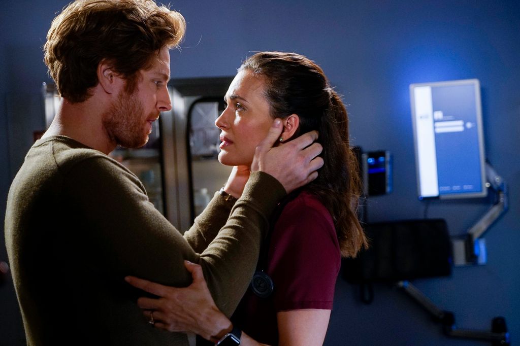 ick Gehlfuss as Will Halstead, Torrey DeVitto as Natalie Manning on Chicago Med season 4, 2018