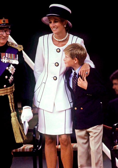 Young Prince Harry with Princess Diana