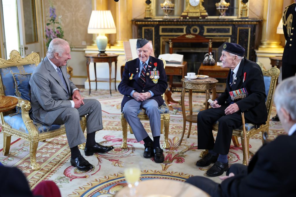 King Charles meeting with D-Day veterans in Buckingham Palace