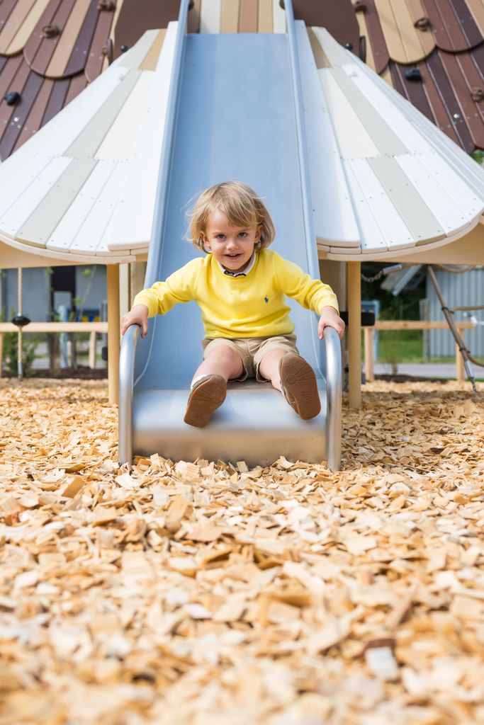 Prince Julian on a slide