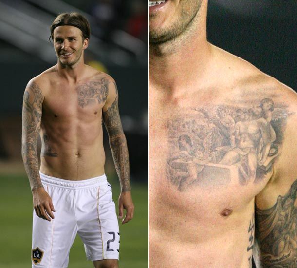 David Beckham quote My new tattoo is Jesus being carried by three  cherubs