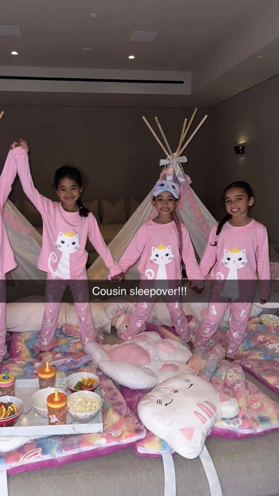 Dream joins her cousins for a sleepover