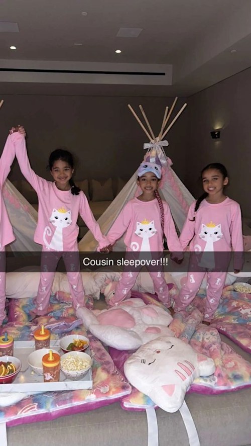 Dream joins her cousins for a sleepover