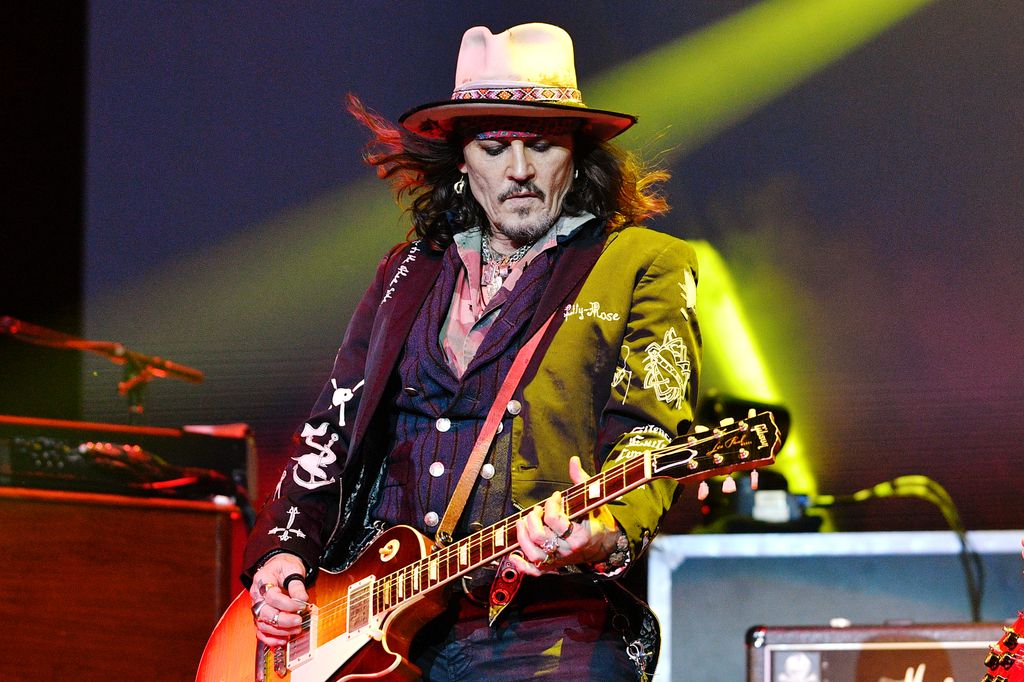 Johnny Depp of Hollywood Vampires performs at The O2 Arena 