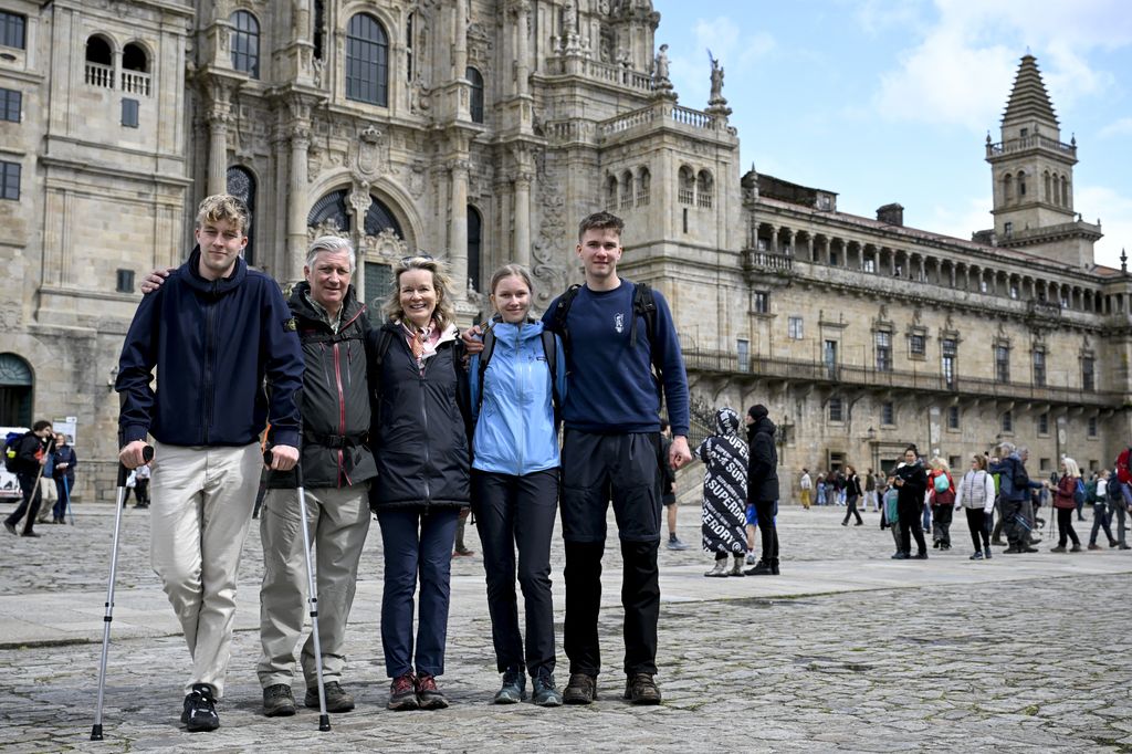 Belgian royals in front of cathedral