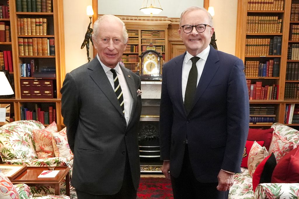 The King during an audience with Australian Prime Minister Anthony Albanese at Balmoral Castle on Saturday