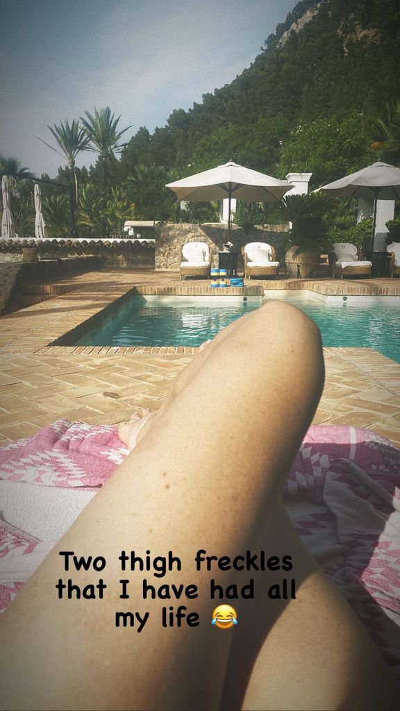 Catherine Zeta-Jones shares a glimpse of her day by the pool in a photo on Instagram