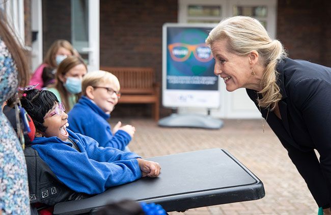 sophie wessex visits school world sight day