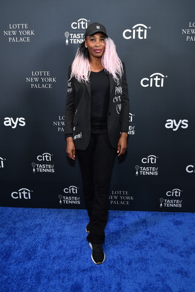 Venus Williams with pale pink hair rocking sportswear at  Citi Taste of Tennis New York City 2023