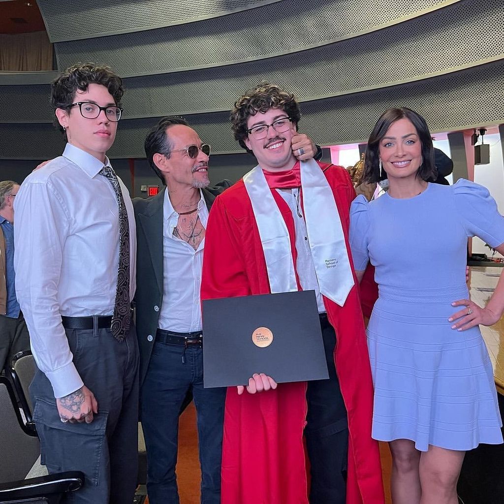 Ryan Muniz, Marc Anthony, Cris Muniz, and mom Dayatana Torres at Cris' graduation in 2023