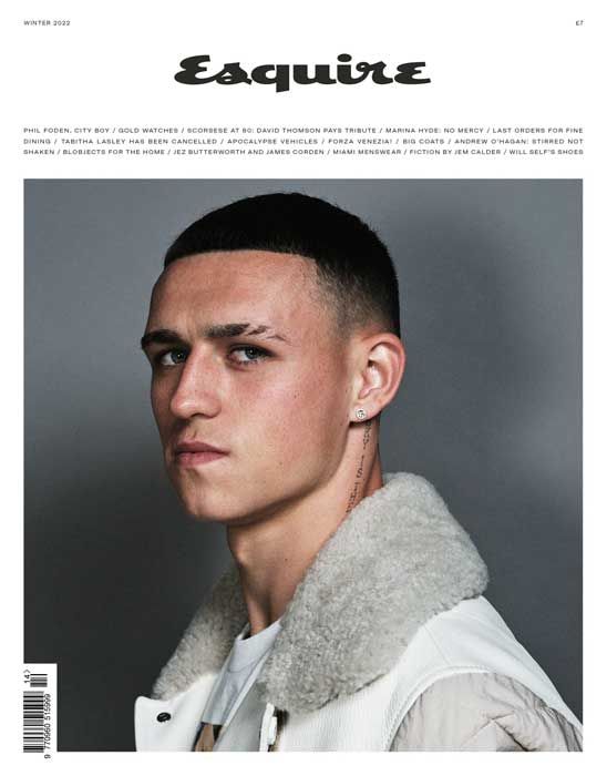 Phil Foden on the cover of Esquire, courtesy of Esquire UK / Simon Emmett