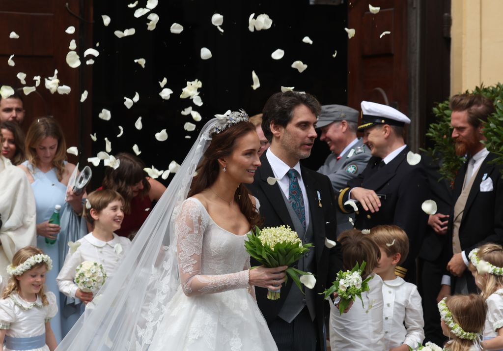 The royal couple appeared in good sprits following their wedding ceremony