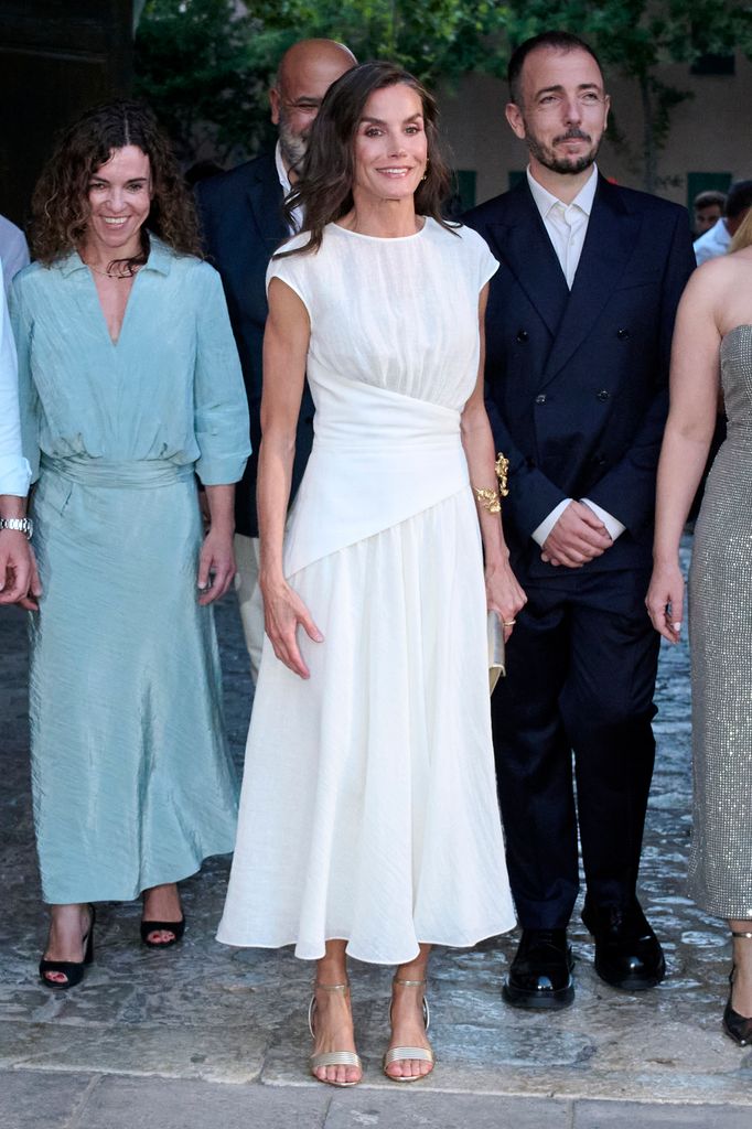 Queen Letizia in white dress
