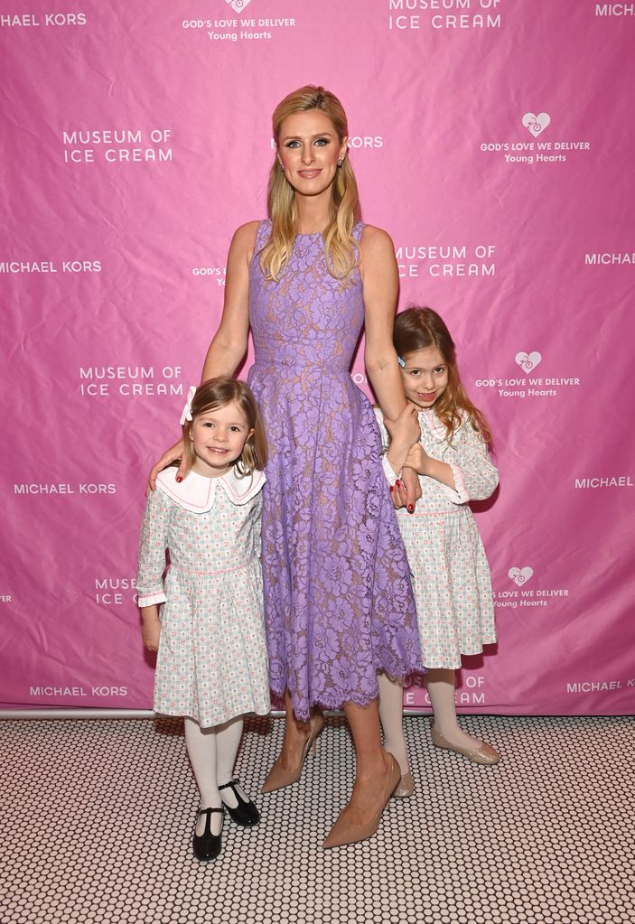 Nicky Hilton and daughters (L-R) Theodora "Teddy" Marilyn and Lily-Grace Victoria  attend the God's Love We Deliver Young Hearts Friends Fest: Valentine's Party at the Museum of Ice Cream