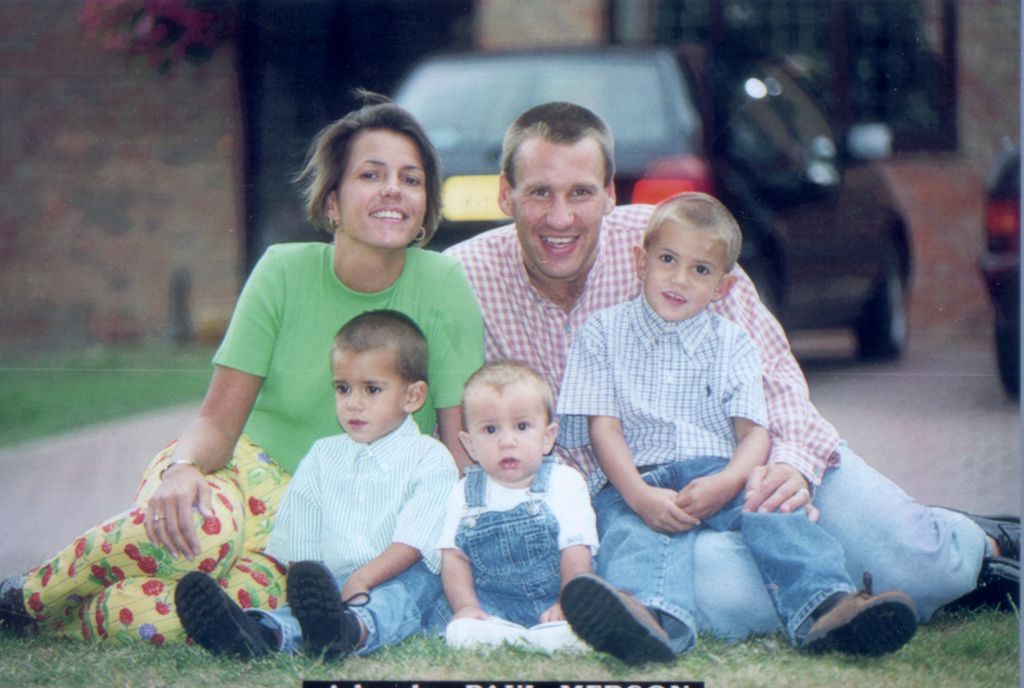 Paul merson with his first wife and three sons 