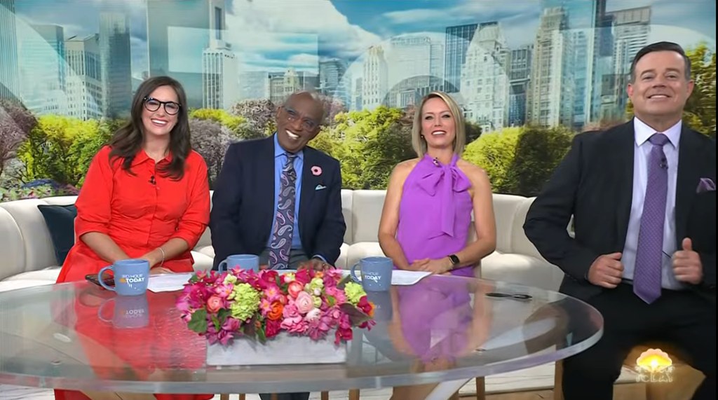 Dylan Dreyer looked stylish in a purple mini dress on the Third Hour