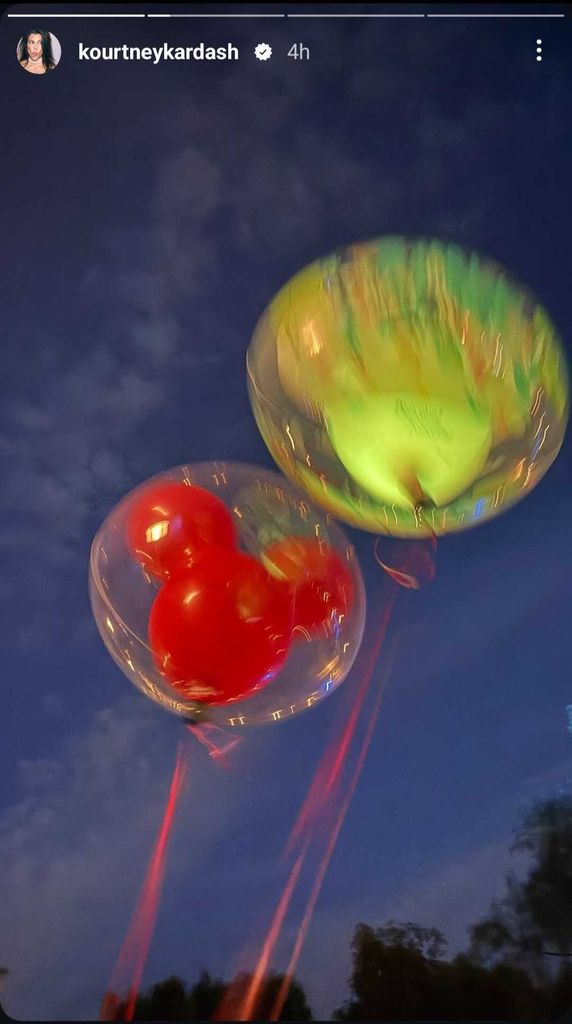 Kourtney shared a snap of some balloons on her son's birthday