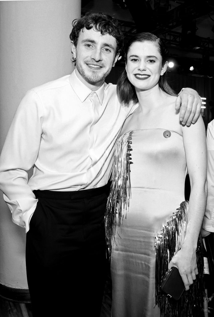 Alison  oliver with fellow Irish actor Paul Mescal at the EE BAFTA Film Awards 2024 