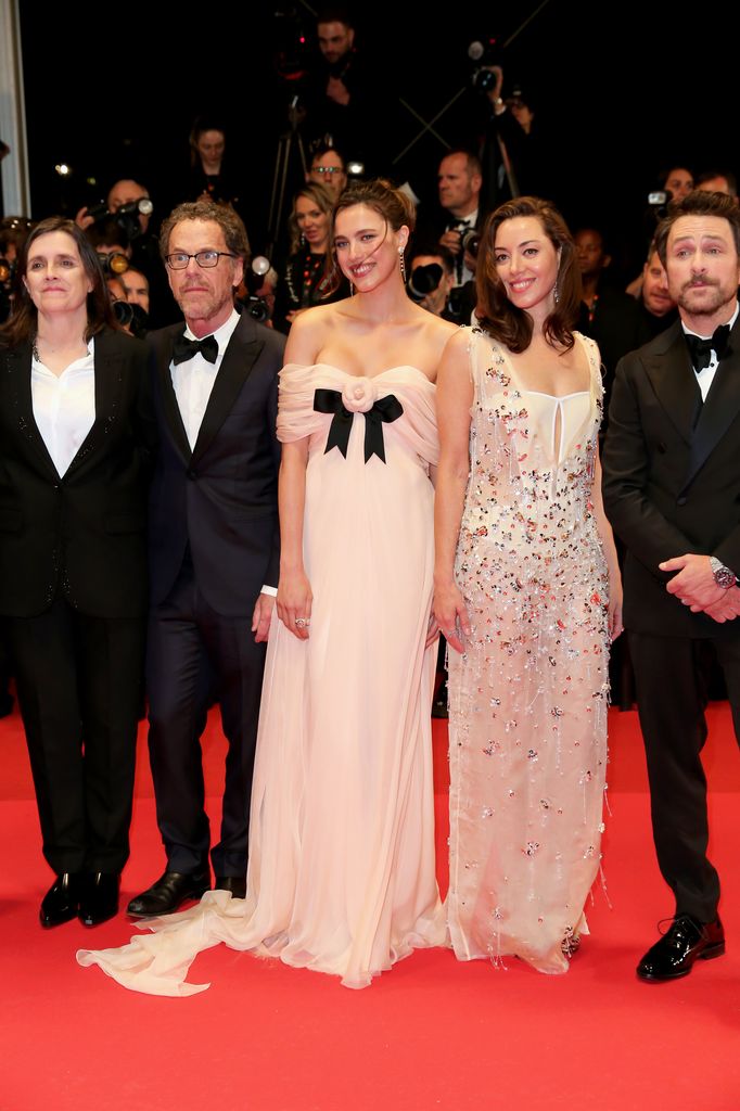 aubrey plaza in beaded dress cannes red carpet