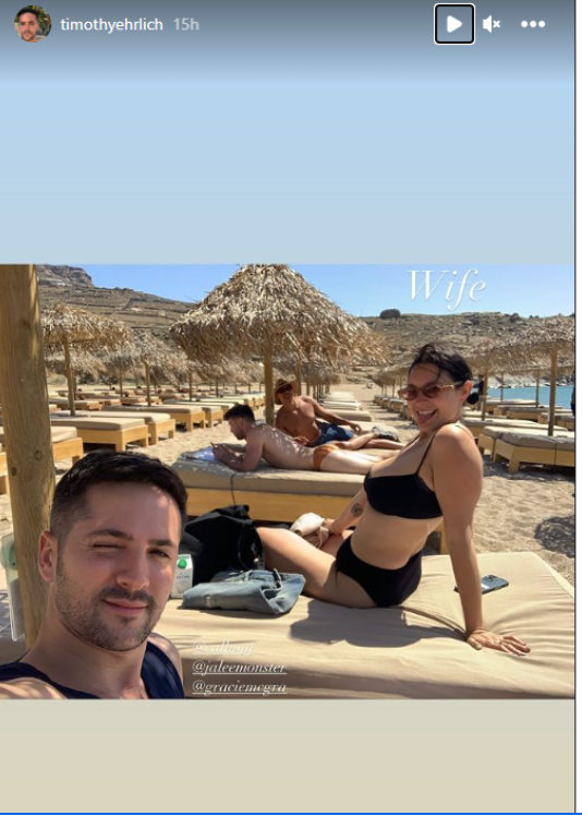 Gracie McGraw looked fabulous in a black bikini as she relaxed in Greece