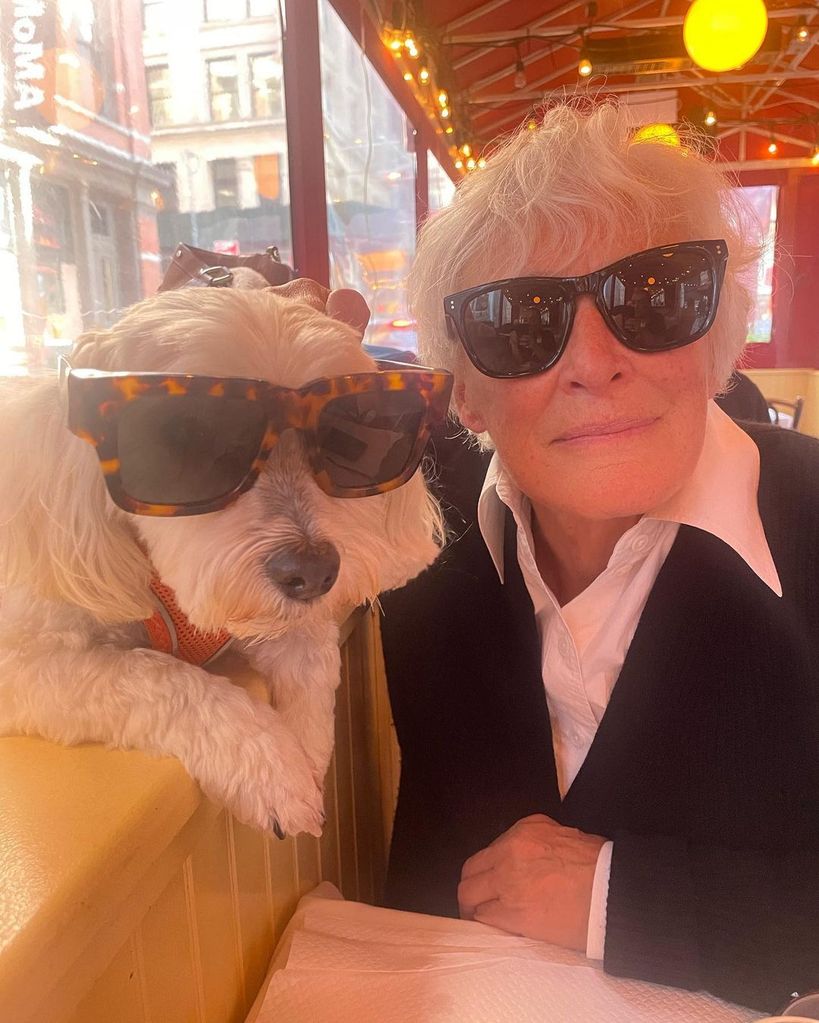 Glenn Close shares a photo of herself with her dog Pip on Instagram