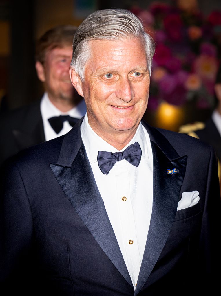King Philippe in a black tuxedo