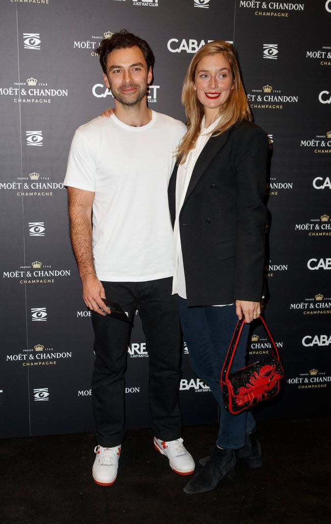 Aidan Turner and Caitlin Fitzgerald attend the Gala Night performance of "Cabaret at the Kit Kat Club" on October 27, 2022 in London, England