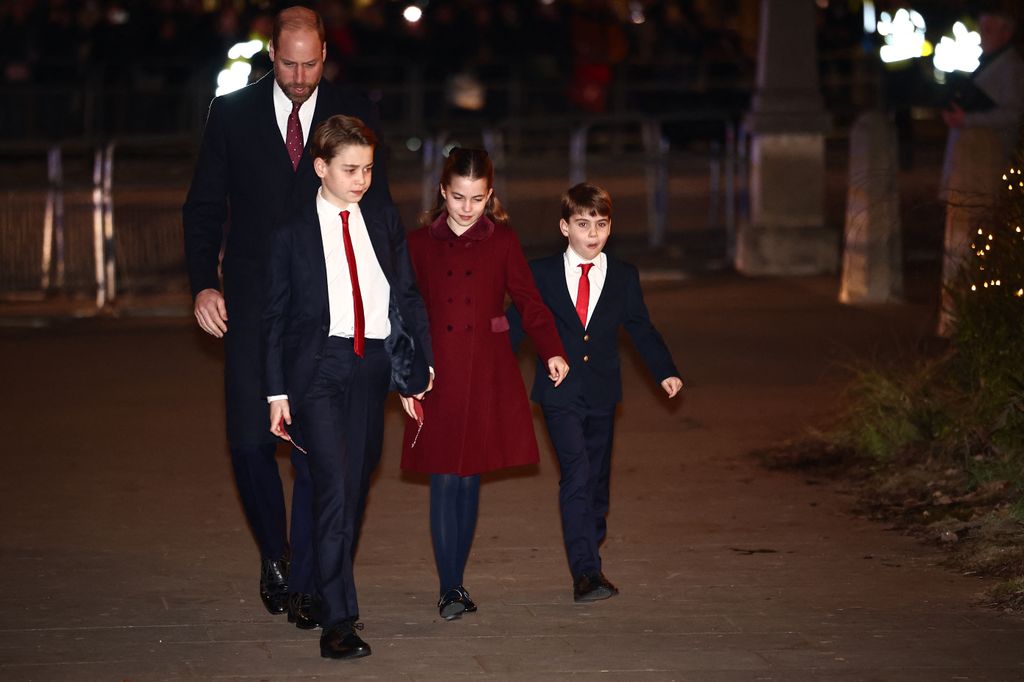 Prince William, Prince George, Princess Charlotte and Prince Louis arrived together