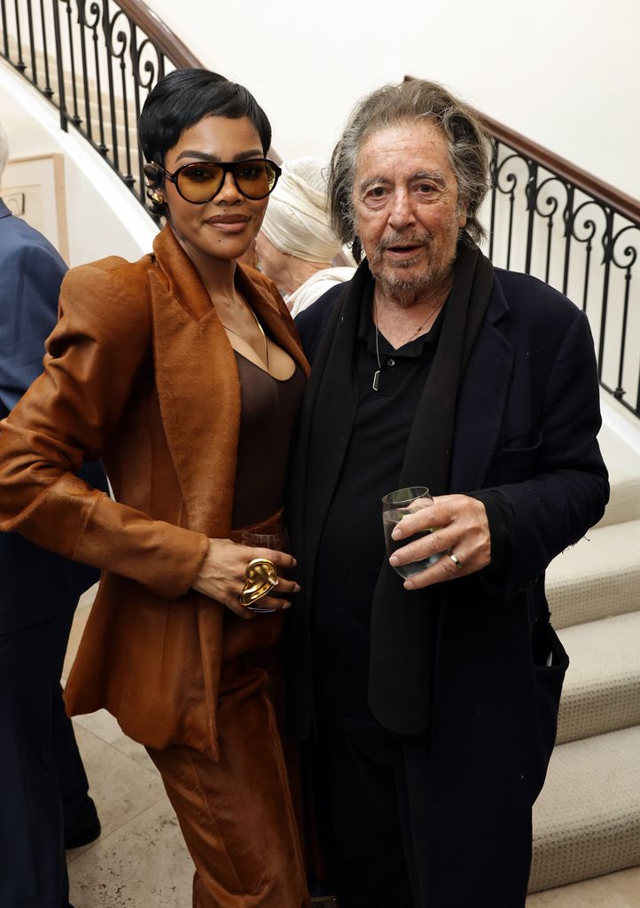 Al Pacino and Teyana Taylor seen at a Celebration in Honor of 'One Battle After Another' hosted by Mike and Irena Medavoy, Pam Abdy and Mike De Luca on December 04, 2025 in Los Angeles, California.