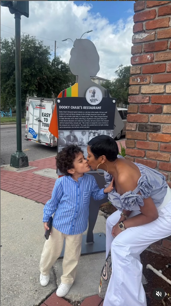 Tamron Hall with son Moses on Mother's Day