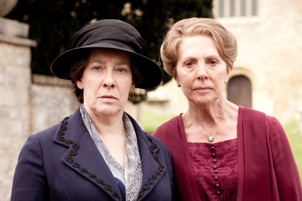 Phyllis Logan as Mrs Hughes and Penelope Wilton as Isobel Crawley in Downton Abbey 