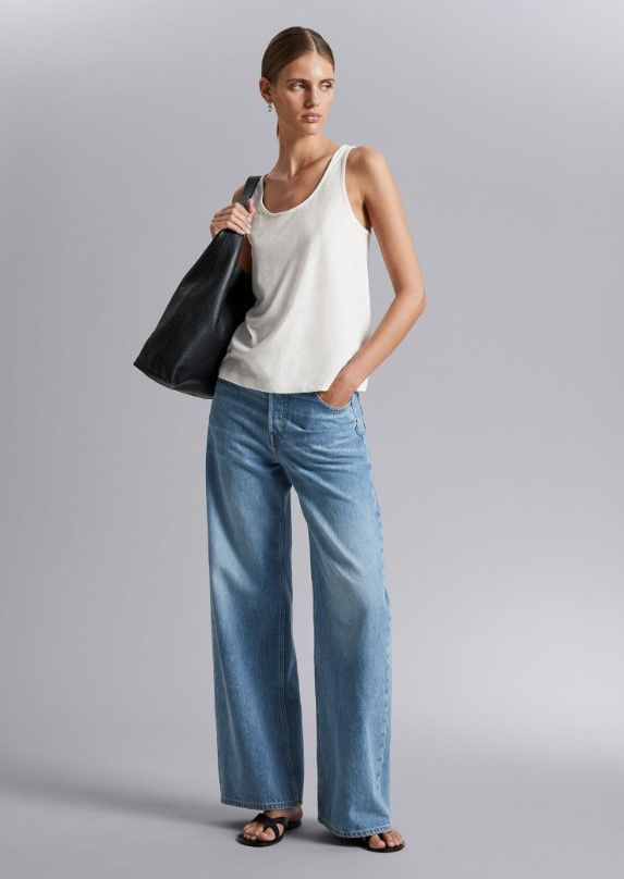 Scooped Neck Linen Top - And Other Stories