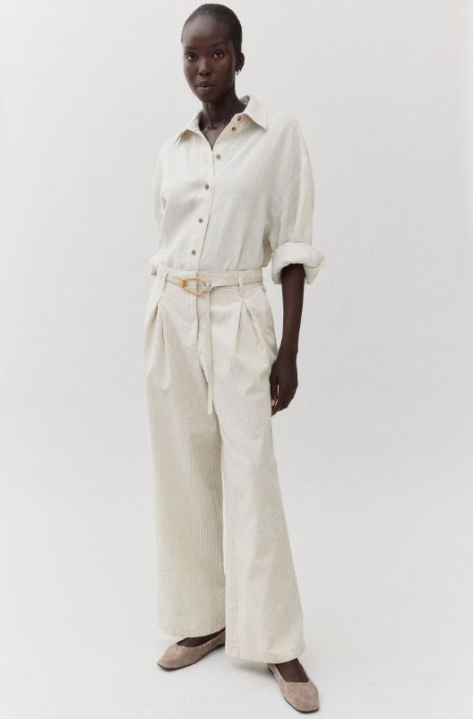h and m wide linen trousers 