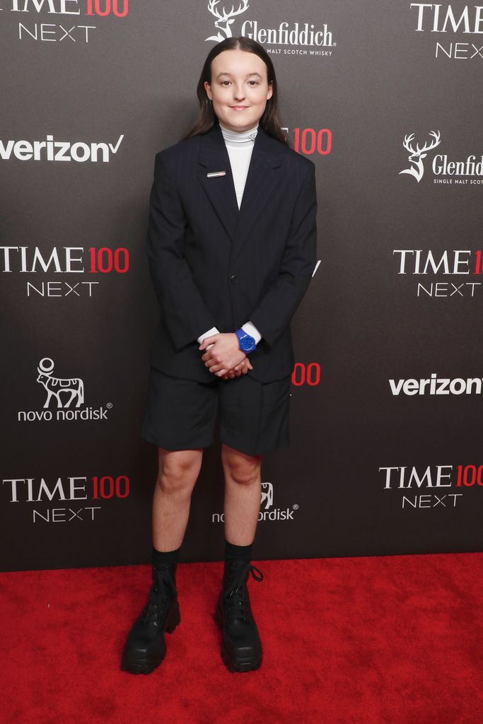 Bella Ramsay wears a suit at the Time100 event in New York City