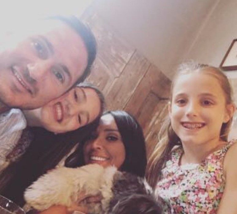 Christine Lampard and Frank with his daughters