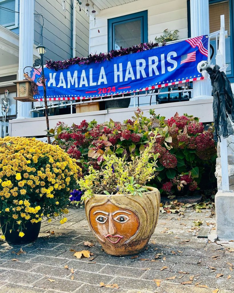 Kamala Harris campaign banner in the US 