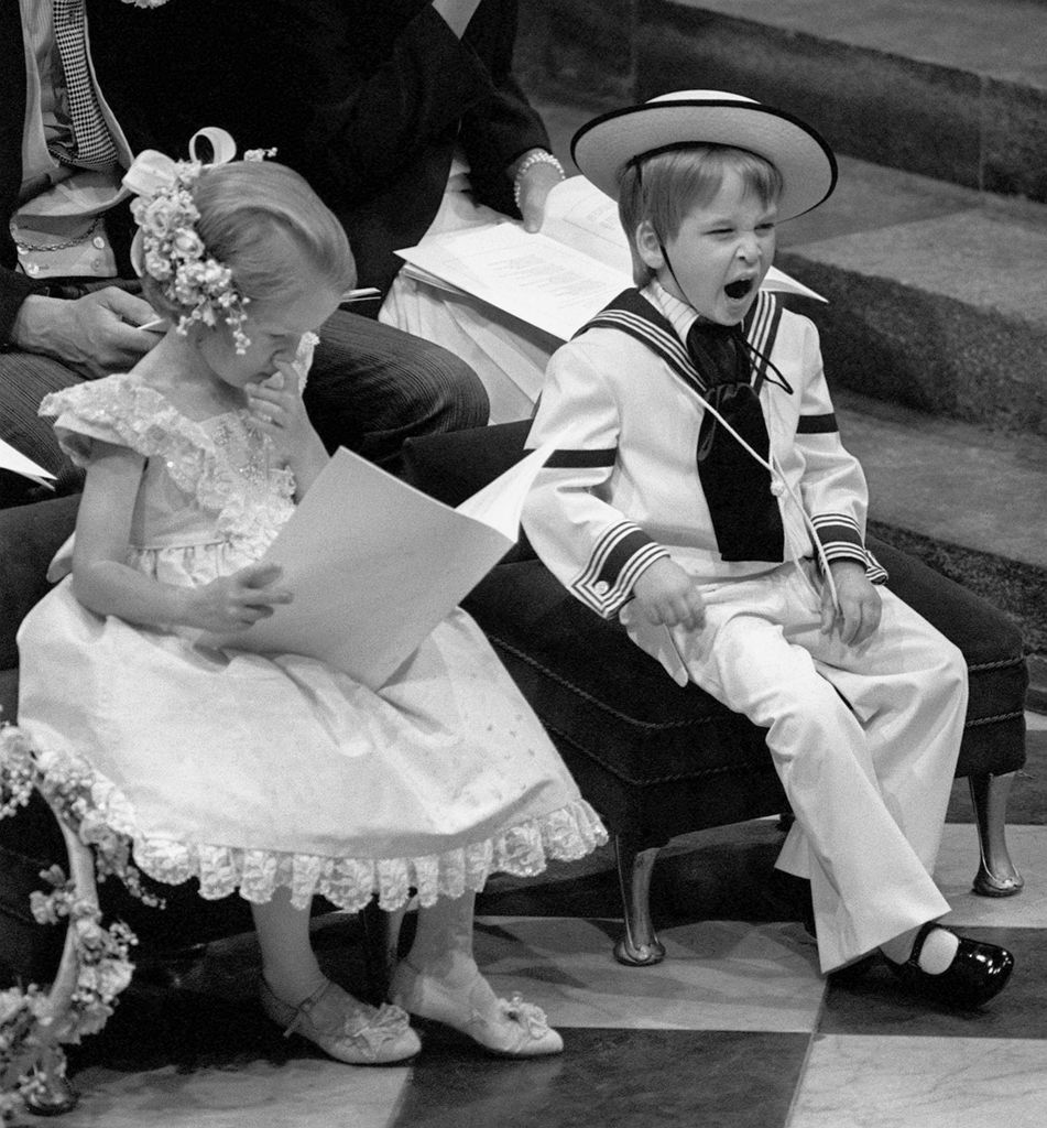 Prince William was seen yawning during Sarah Ferguson's wedding