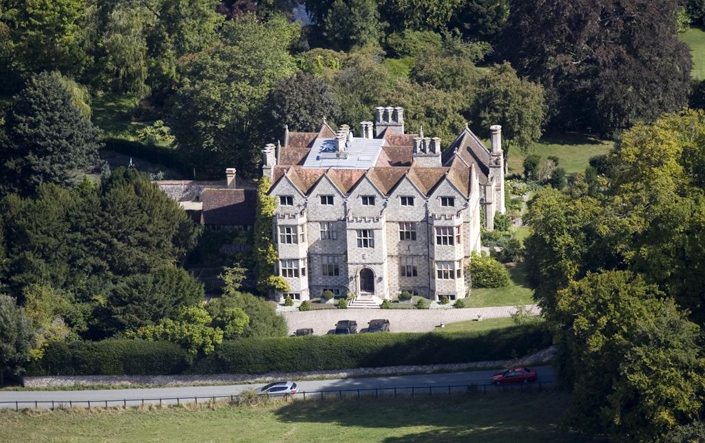 Aerial pictures of Sting's Wiltshire home - Lake House, Wiltshire, Britain.