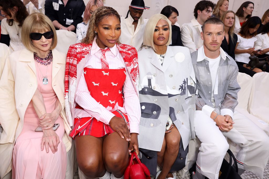 Serena Williams sat with Anna Wintour, Teyana Taylor and Will Poulter on the front row