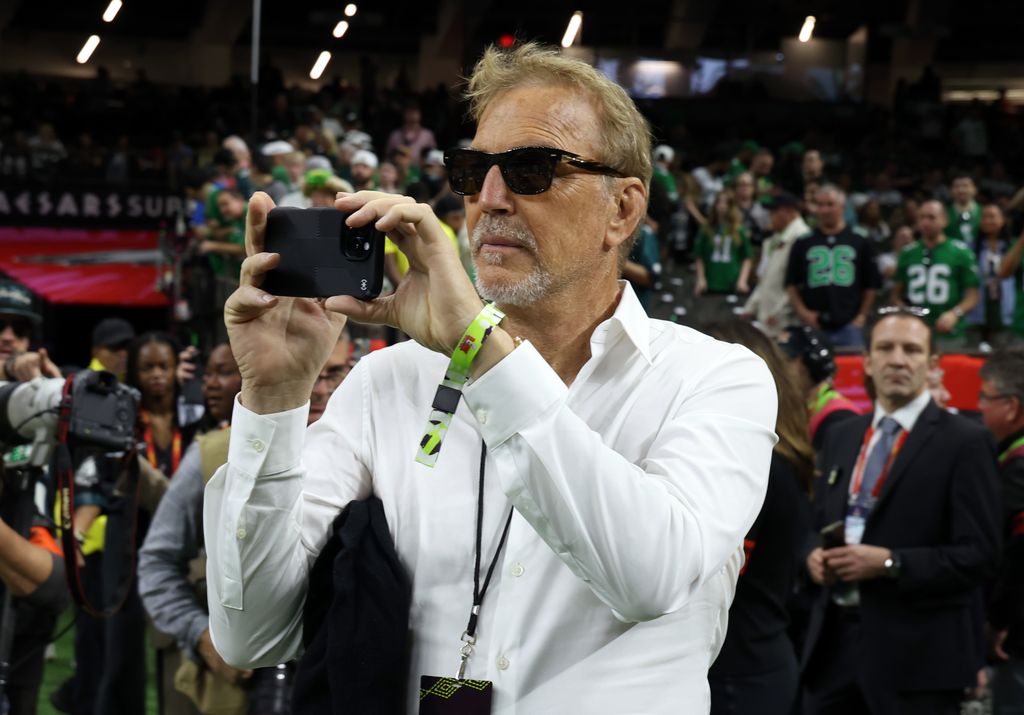 Kevin Costner attends the Super Bowl LIX Pregame at Caesars Superdome on February 09, 2025 in New Orleans, Louisiana.