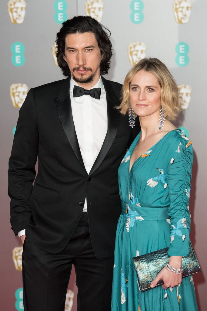 Adam Driver and Joanne Tucker attend  the EE British Academy Film Awards 2020 at Royal Albert Hall on February 02, 2020 in London, England.