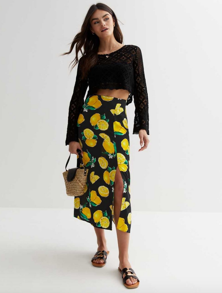 New Look lemon skirt