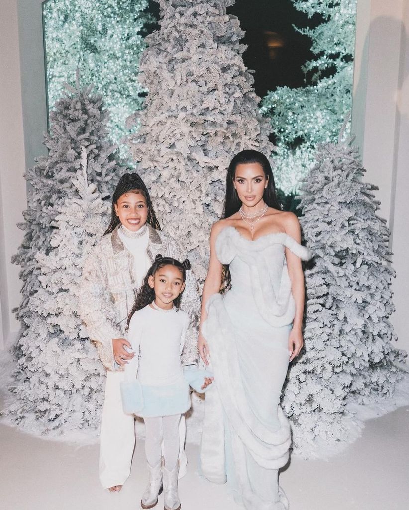 Kim Kardashian with daughters North and Chicago on Christmas Eve