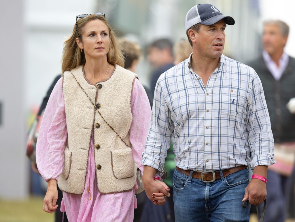 Harriet Sperling and Peter Phillips are seen at the Burghley Horse Trials at Burghley House